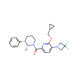 C[C@@H]1[C@H](c2ccccc2)CCCN1C(=O)c1ccc(N2CC(F)(F)C2)c(OCC2CC2)n1 ZINC000146308243