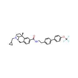 C[C@@H]1[C@H]2Cc3ccc(C(=O)NCCc4ccc(-c5ccc(OC(F)(F)F)cc5)cc4)cc3[C@@]1(C)CCN2CC1CC1 ZINC000169292237