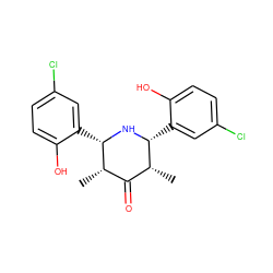 C[C@@H]1C(=O)[C@H](C)[C@H](c2cc(Cl)ccc2O)N[C@@H]1c1cc(Cl)ccc1O ZINC000015962804