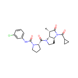 C[C@@H]1C(=O)N(C(=O)C2CC2)[C@H]2CCN(C(=O)[C@@H]3CCCN3C(=O)Nc3cccc(Cl)c3)[C@H]12 ZINC000013527881