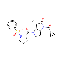 C[C@@H]1C(=O)N(C(=O)C2CC2)[C@H]2CCN(C(=O)[C@@H]3CCCN3S(=O)(=O)c3ccccc3)[C@H]12 ZINC000013527814