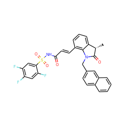 C[C@@H]1C(=O)N(Cc2ccc3ccccc3c2)c2c(/C=C/C(=O)NS(=O)(=O)c3cc(F)c(F)cc3F)cccc21 ZINC000049803075