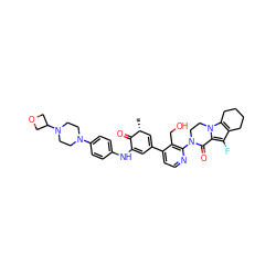 C[C@@H]1C=C(c2ccnc(N3CCn4c5c(c(F)c4C3=O)CCCC5)c2CO)C=C(Nc2ccc(N3CCN(C4COC4)CC3)cc2)C1=O ZINC001772656814