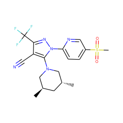 C[C@@H]1C[C@@H](C)CN(c2c(C#N)c(C(F)(F)F)nn2-c2ccc(S(C)(=O)=O)cn2)C1 ZINC000028566090