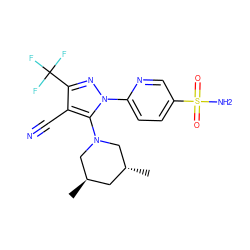 C[C@@H]1C[C@@H](C)CN(c2c(C#N)c(C(F)(F)F)nn2-c2ccc(S(N)(=O)=O)cn2)C1 ZINC000028563400