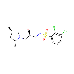 C[C@@H]1C[C@@H](C)N(C[C@@H](O)CNS(=O)(=O)c2cccc(Cl)c2Cl)C1 ZINC000028892134