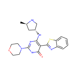 C[C@@H]1C[C@@H](Nc2nc(N3CCOCC3)[nH]c(=O)c2-c2nc3ccccc3s2)CN1 ZINC001772630314