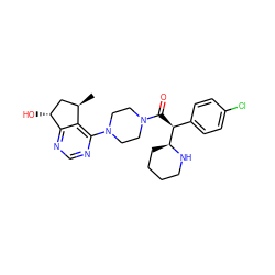 C[C@@H]1C[C@@H](O)c2ncnc(N3CCN(C(=O)[C@@H](c4ccc(Cl)cc4)[C@@H]4CCCCN4)CC3)c21 ZINC000095571743