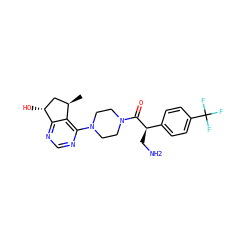 C[C@@H]1C[C@@H](O)c2ncnc(N3CCN(C(=O)[C@H](CN)c4ccc(C(F)(F)F)cc4)CC3)c21 ZINC000095573985