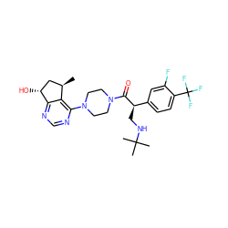 C[C@@H]1C[C@@H](O)c2ncnc(N3CCN(C(=O)[C@H](CNC(C)(C)C)c4ccc(C(F)(F)F)c(F)c4)CC3)c21 ZINC000095574513