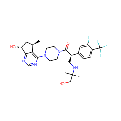 C[C@@H]1C[C@@H](O)c2ncnc(N3CCN(C(=O)[C@H](CNC(C)(C)CO)c4ccc(C(F)(F)F)c(F)c4)CC3)c21 ZINC000043206367