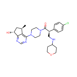 C[C@@H]1C[C@@H](O)c2ncnc(N3CCN(C(=O)[C@H](CNC4CCOCC4)c4ccc(Cl)cc4)CC3)c21 ZINC000095573339