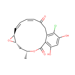 C[C@@H]1C[C@@H]2O[C@H]2/C=C\C=C\C(=O)Cc2c(Cl)c(O)cc(O)c2C(=O)O1 ZINC000005492965