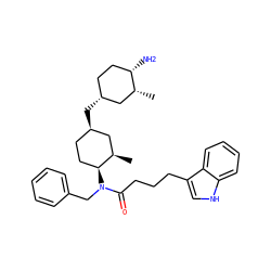 C[C@@H]1C[C@H](C[C@@H]2CC[C@H](N(Cc3ccccc3)C(=O)CCCc3c[nH]c4ccccc34)[C@H](C)C2)CC[C@@H]1N ZINC000036285980