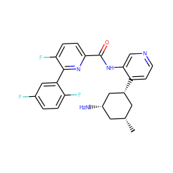 C[C@@H]1C[C@H](N)C[C@H](c2ccncc2NC(=O)c2ccc(F)c(-c3cc(F)ccc3F)n2)C1 ZINC000140411485