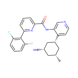 C[C@@H]1C[C@H](N)C[C@H](c2ccncc2NC(=O)c2cccc(-c3c(F)cccc3F)n2)C1 ZINC000140820911