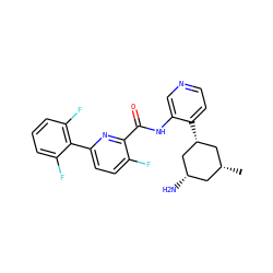 C[C@@H]1C[C@H](N)C[C@H](c2ccncc2NC(=O)c2nc(-c3c(F)cccc3F)ccc2F)C1 ZINC000168626522