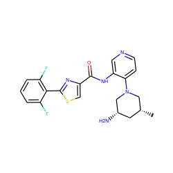 C[C@@H]1C[C@H](N)CN(c2ccncc2NC(=O)c2csc(-c3c(F)cccc3F)n2)C1 ZINC000141451444