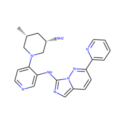 C[C@@H]1C[C@H](N)CN(c2ccncc2Nc2ncc3ccc(-c4ccccn4)nn23)C1 ZINC000142977947