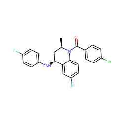 C[C@@H]1C[C@H](Nc2ccc(F)cc2)c2cc(F)ccc2N1C(=O)c1ccc(Cl)cc1 ZINC000013490213