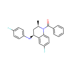 C[C@@H]1C[C@H](Nc2ccc(F)cc2)c2cc(F)ccc2N1C(=O)c1ccccc1 ZINC000013490204