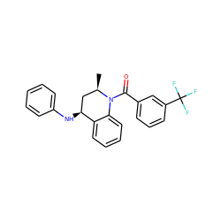 C[C@@H]1C[C@H](Nc2ccccc2)c2ccccc2N1C(=O)c1cccc(C(F)(F)F)c1 ZINC000013490202