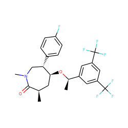 C[C@@H]1C[C@H](O[C@H](C)c2cc(C(F)(F)F)cc(C(F)(F)F)c2)[C@@H](c2ccc(F)cc2)CN(C)C1=O ZINC000036126687