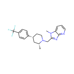 C[C@@H]1C[C@H](c2ccc(C(F)(F)F)cc2)CCN1Cc1nc2ncccc2n1C ZINC000071317156