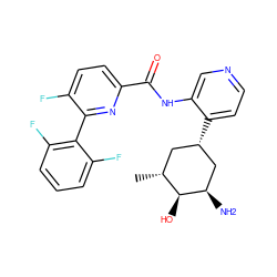 C[C@@H]1C[C@H](c2ccncc2NC(=O)c2ccc(F)c(-c3c(F)cccc3F)n2)C[C@@H](N)[C@H]1O ZINC000140178801