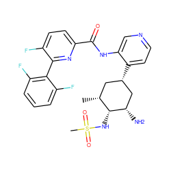 C[C@@H]1C[C@H](c2ccncc2NC(=O)c2ccc(F)c(-c3c(F)cccc3F)n2)C[C@H](N)[C@@H]1NS(C)(=O)=O ZINC000149242329