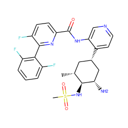 C[C@@H]1C[C@H](c2ccncc2NC(=O)c2ccc(F)c(-c3c(F)cccc3F)n2)C[C@H](N)[C@H]1NS(C)(=O)=O ZINC000149181237