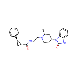 C[C@@H]1C[C@H](n2c(=O)[nH]c3ccccc32)CCN1CCNC(=O)[C@@H]1C[C@H]1c1ccccc1 ZINC000299841446