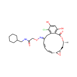 C[C@@H]1C[C@H]2O[C@@H]2/C=C\C=C\C(=N/OCC(=O)NCC2CCCCC2)Cc2c(Cl)c(O)cc(O)c2C(=O)O1 ZINC000026567576