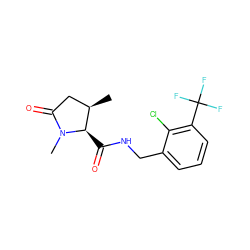 C[C@@H]1CC(=O)N(C)[C@@H]1C(=O)NCc1cccc(C(F)(F)F)c1Cl ZINC000095565193