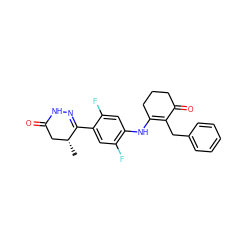 C[C@@H]1CC(=O)NN=C1c1cc(F)c(NC2=C(Cc3ccccc3)C(=O)CCC2)cc1F ZINC000013587312