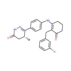 C[C@@H]1CC(=O)NN=C1c1ccc(NC2=C(Cc3cccc(Br)c3)C(=O)CCC2)cc1 ZINC000013587294