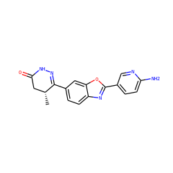 C[C@@H]1CC(=O)NN=C1c1ccc2nc(-c3ccc(N)nc3)oc2c1 ZINC000168136140