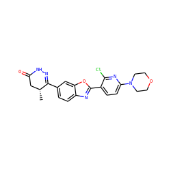 C[C@@H]1CC(=O)NN=C1c1ccc2nc(-c3ccc(N4CCOCC4)nc3Cl)oc2c1 ZINC000168617048