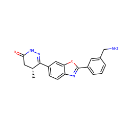 C[C@@H]1CC(=O)NN=C1c1ccc2nc(-c3cccc(CN)c3)oc2c1 ZINC000168541633