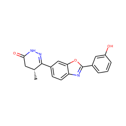 C[C@@H]1CC(=O)NN=C1c1ccc2nc(-c3cccc(O)c3)oc2c1 ZINC000139570252