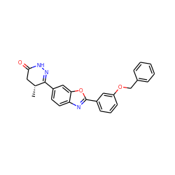 C[C@@H]1CC(=O)NN=C1c1ccc2nc(-c3cccc(OCc4ccccc4)c3)oc2c1 ZINC000204162064