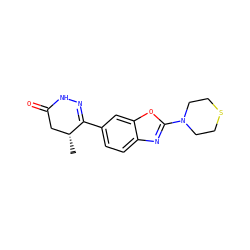 C[C@@H]1CC(=O)NN=C1c1ccc2nc(N3CCSCC3)oc2c1 ZINC000168600058