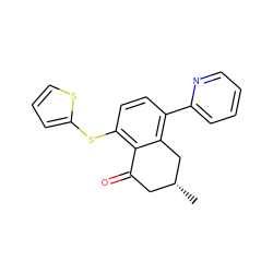 C[C@@H]1CC(=O)c2c(Sc3cccs3)ccc(-c3ccccn3)c2C1 ZINC000026727046