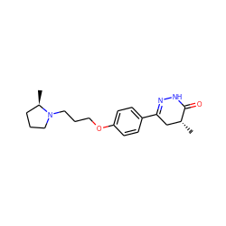 C[C@@H]1CC(c2ccc(OCCCN3CCC[C@H]3C)cc2)=NNC1=O ZINC000073219901