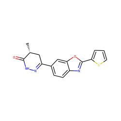 C[C@@H]1CC(c2ccc3nc(-c4cccs4)oc3c2)=NNC1=O ZINC000168154230