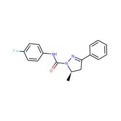 C[C@@H]1CC(c2ccccc2)=NN1C(=O)Nc1ccc(F)cc1 ZINC001772605795