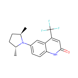 C[C@@H]1CC[C@@H](C)N1c1ccc2[nH]c(=O)cc(C(F)(F)F)c2c1 ZINC000014968212