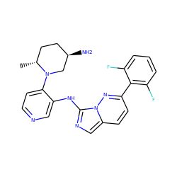 C[C@@H]1CC[C@@H](N)CN1c1ccncc1Nc1ncc2ccc(-c3c(F)cccc3F)nn12 ZINC000144140500