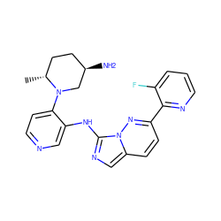 C[C@@H]1CC[C@@H](N)CN1c1ccncc1Nc1ncc2ccc(-c3ncccc3F)nn12 ZINC000205345634