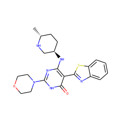 C[C@@H]1CC[C@@H](Nc2nc(N3CCOCC3)[nH]c(=O)c2-c2nc3ccccc3s2)CN1 ZINC000473115317